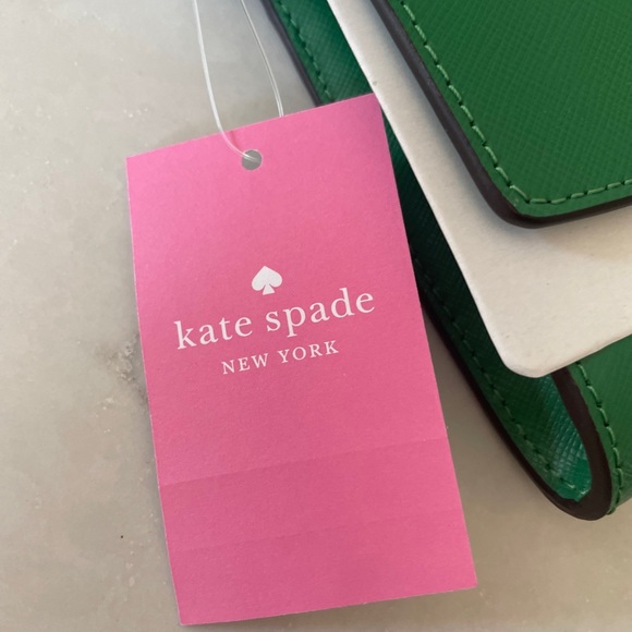 Kate Spade Perry Saffiano Leather Green Bean Crossbody Wallet Bag K8709 NWT $289 - Picture 2 of 8